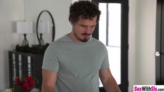 Stepbro fucked teens Andi Rose and sexy Scarlet Skies for the Christmas