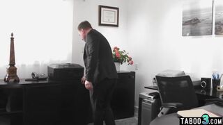 Curvy secretary  dildoed and anal fucked by her horny boss