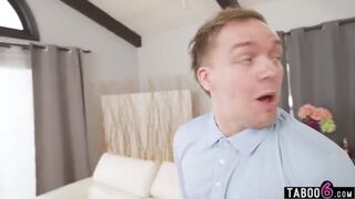 Granny fucks stepcousin her boyfriend together with her ebony nurse