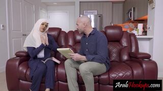 Big ass Arab teen sucked husband friends cock before he banged hot teen