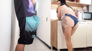 RISKY SEX with my husband's friend, I couldn't resist seeing his erect cock!