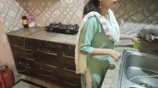 desi sexy stepmom gets angry on him after proposing in kitchen pissing