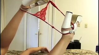 Sexy blonde with great large tits gets her mouth and pussy filled with cock
